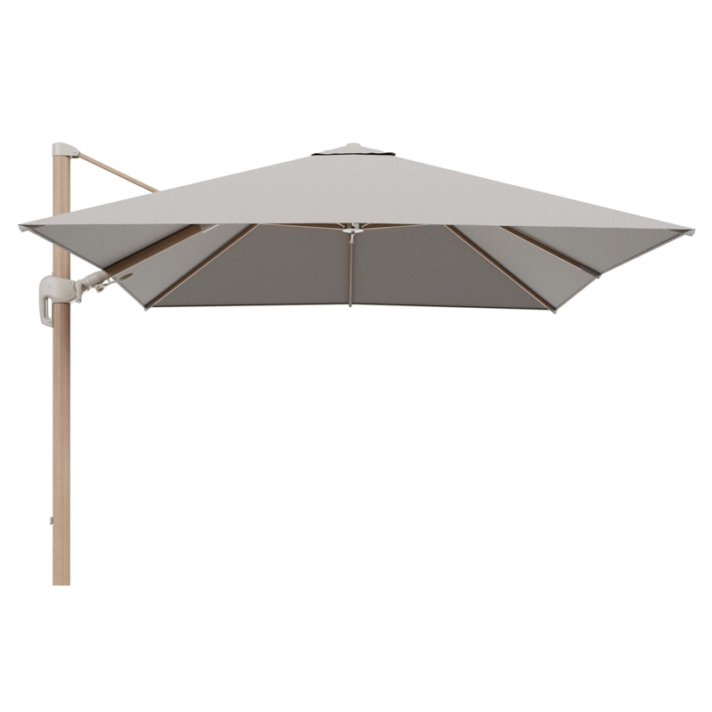 Rufina zweefparasol tiltfunctie in houtlook aluminium en parasoldoek in All Weather Solica Firenze Sand  - L1 300 x L2 300 cm (zonder voet) (zonder voet)