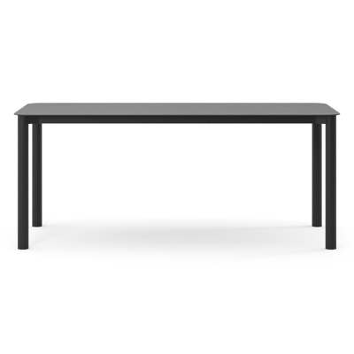 Orso tuintafel rechthoekig afgerond in zwart aluminium en volkeramiek Basalt Black - L 200 x B 80 x H 74.5 cm