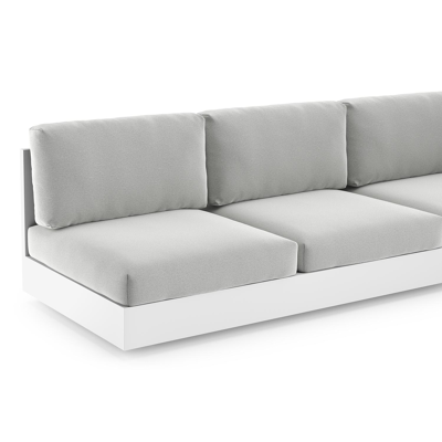 Como loungebank in wit aluminium met natte grey chine all weather sunbrella® luxe kussen