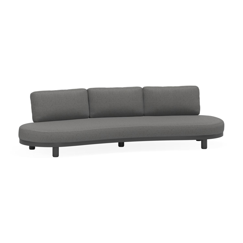 Donato organische loungebank 3-zit in zwart aluminium met savane tornado all weather sunbrella® luxe kussen