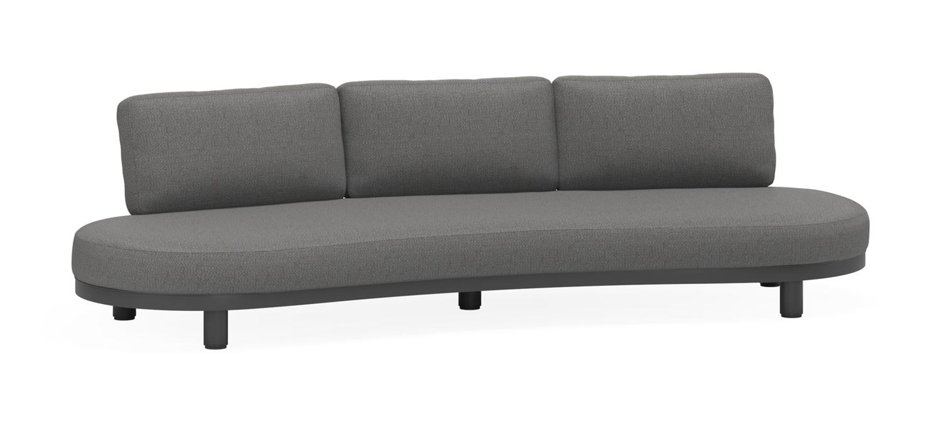 Donato organische loungebank 3-zit in zwart aluminium met savane tornado all weather sunbrella® luxe kussen
