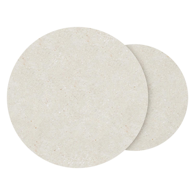 Fano loungetafels in wit aluminium en shilin volkeramiek - Dia. 85/65 X H 35/30 cm