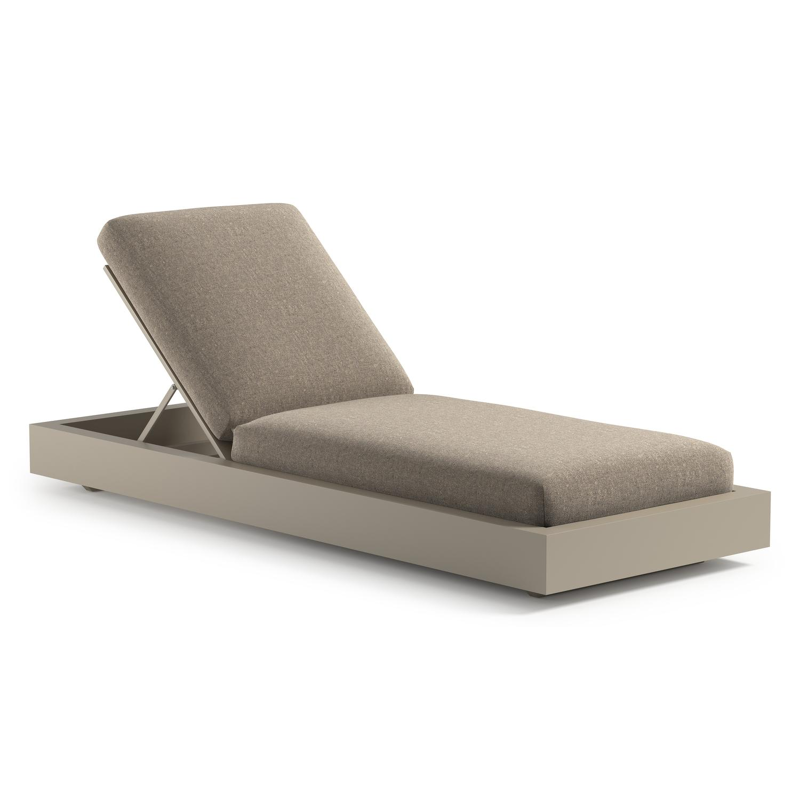 Como verstelbaar ligbed in beige aluminium met chartres pewter all weather sunbrella® luxe