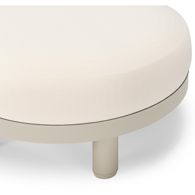 Donato lounge poef in beige aluminium met all weather sunbrella® luxe Lopi Snow kussen