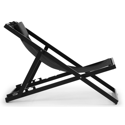 Cabana strandstoel in zwart aluminium met zwart textilene