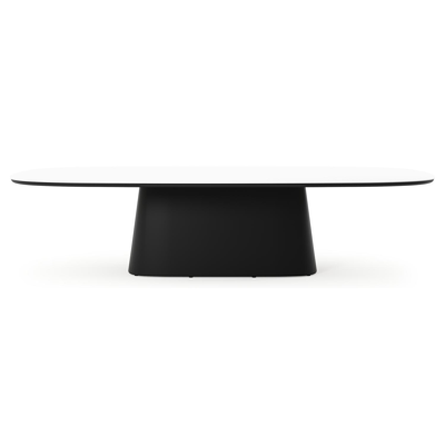 Amico tuintafel bombo xl in zwart aluminium en volkeramiek Arctic White - L 320 x B 148 x H 73.5 cm