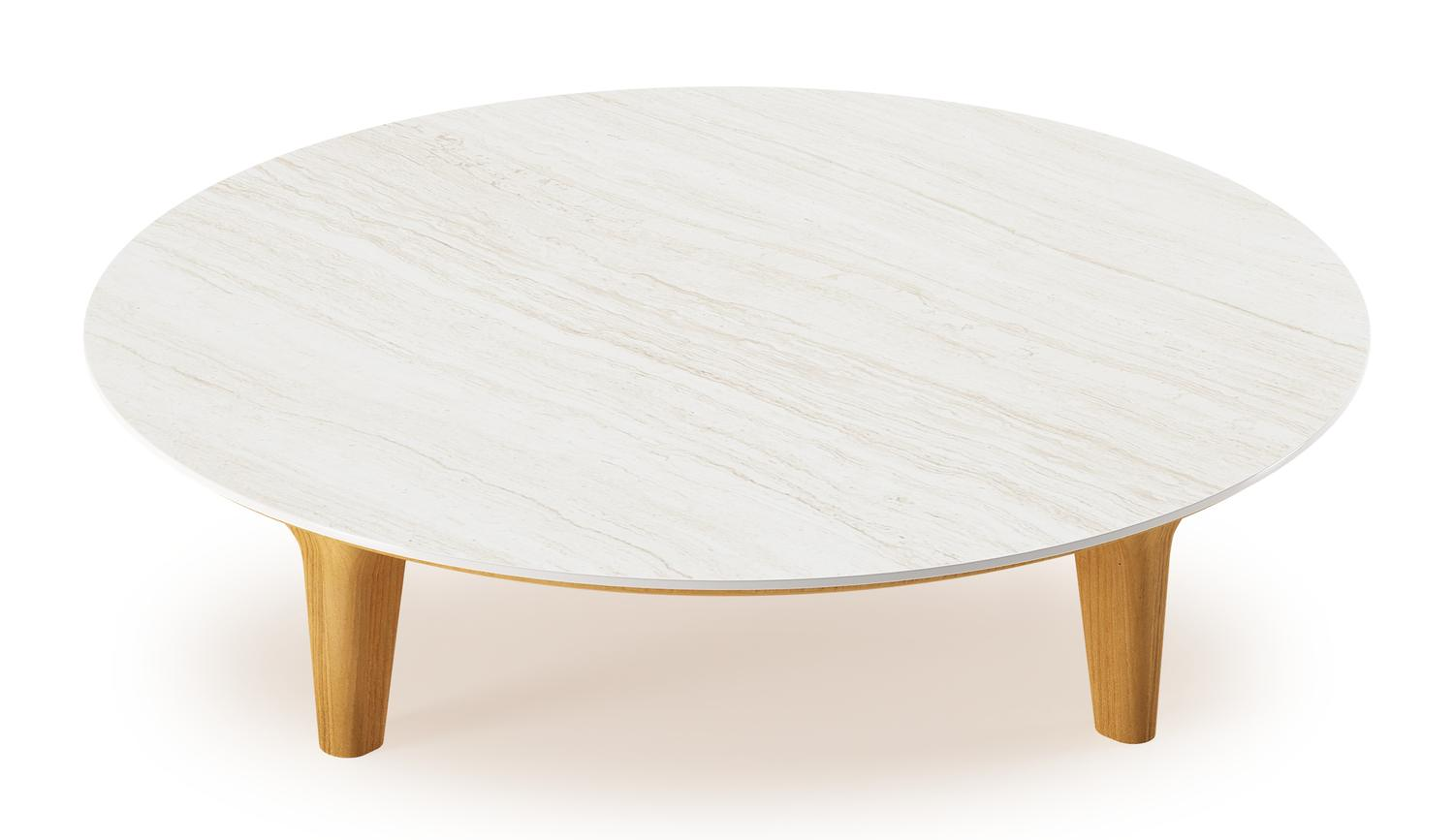 Bomero loungetafel in teak en volkeramiek Calista - Dia. 85 cm