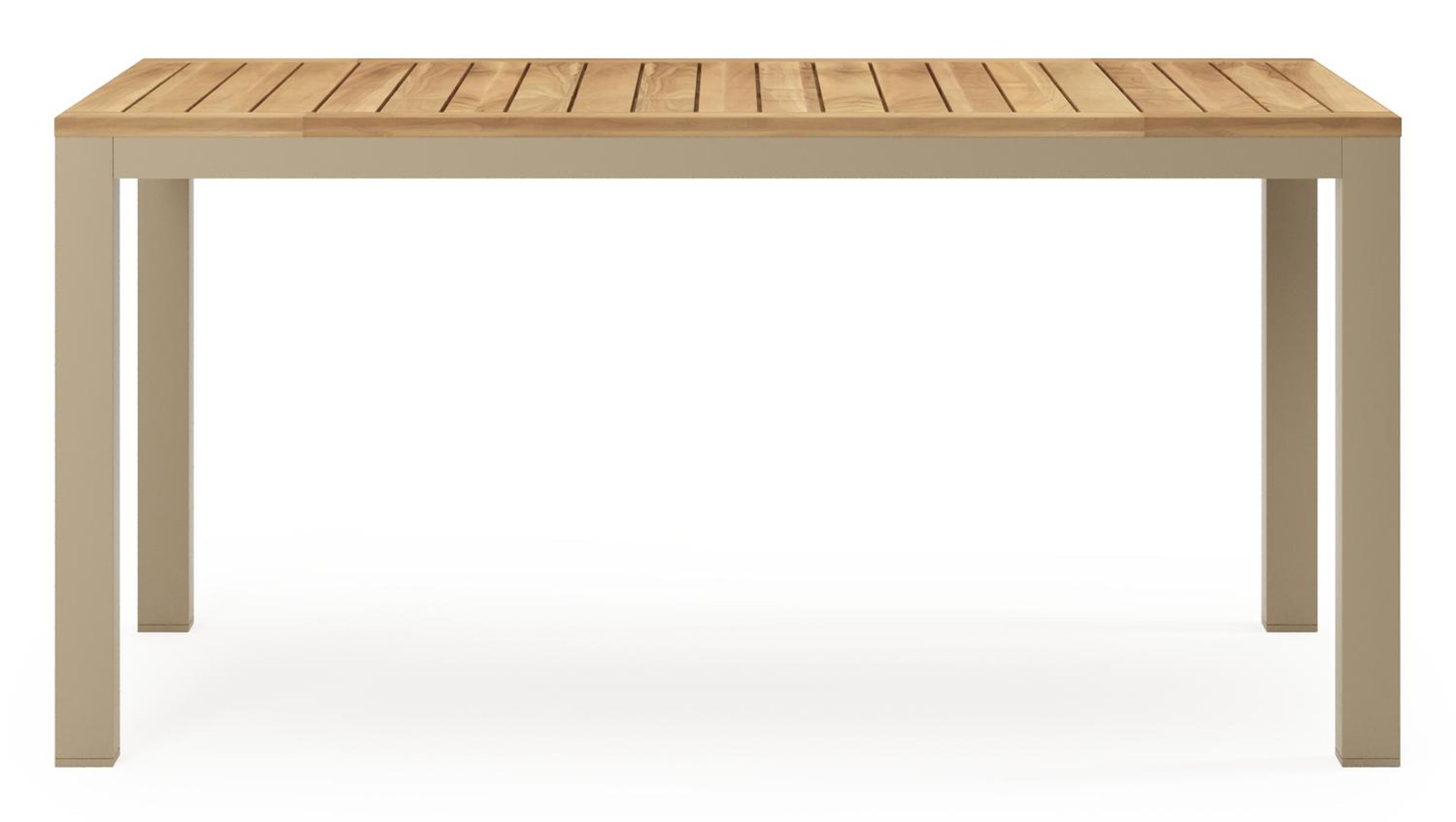 Ensemble de jardin Varese en aluminium beige et sintered stone natural finish avec 4 chaises de jardin empilable Amalfi