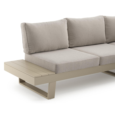 Alora loungehoek in beige aluminium met beige kussen