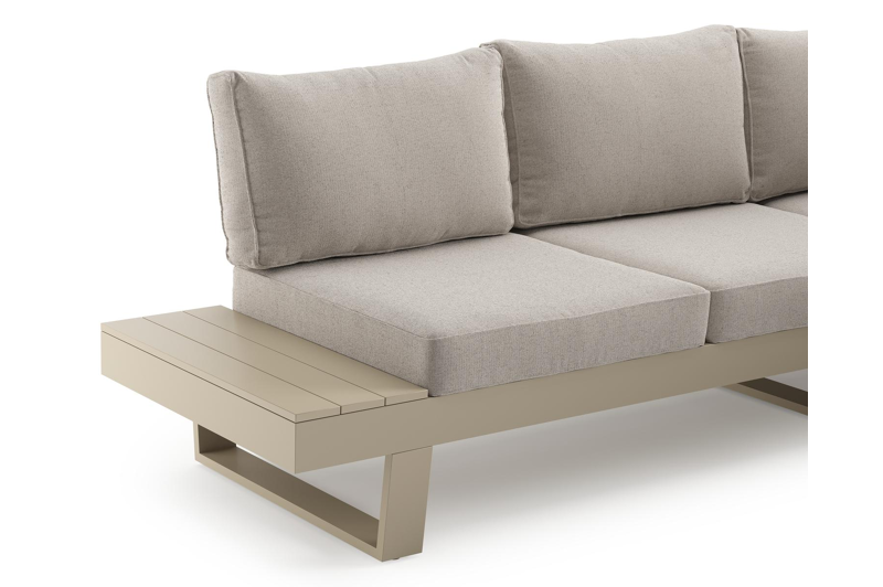 Alora loungehoek in beige aluminium met beige kussen