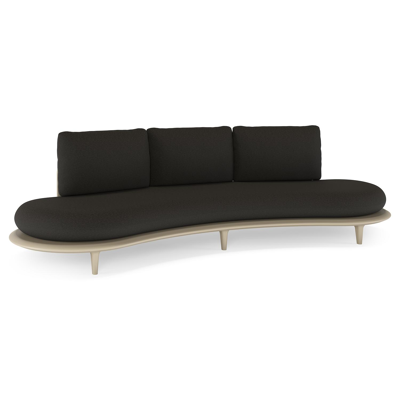 Canape de jardin Bomero en aluminium beige et coussins en all weather sunbrella® luxe heritage char