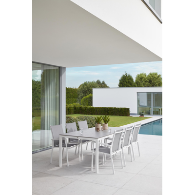 Tafelblad in volkeramiek op glas - Grijs - L 200  x B 100 cm