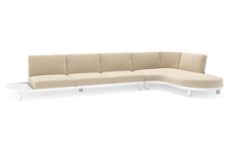 Chaise longue links + 3-zit