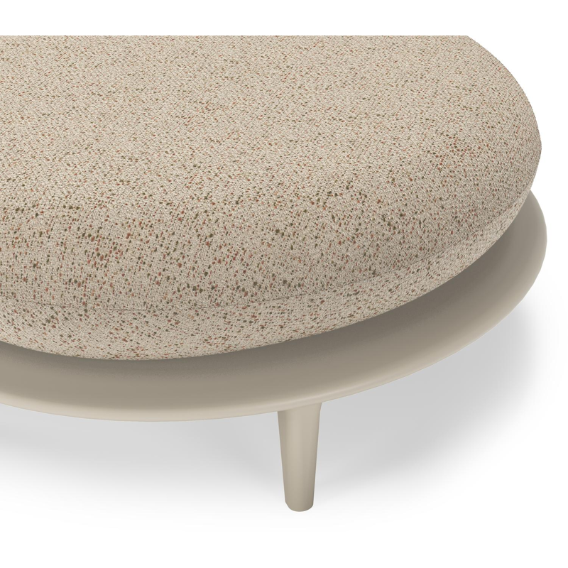 Bomero poef in beige aluminium met bora jungle all weather cosytica kussen