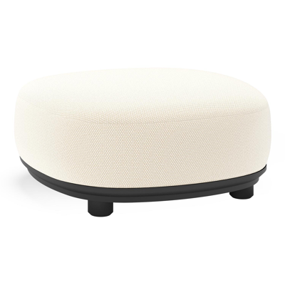 Vadelo poef in zwart aluminium met althea off white all weather cosytica kussen