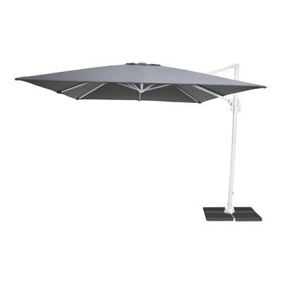 Caldela complete tuinset wit-grijs - tafelblad in glas - met 6  stapelbare tuinstoelen