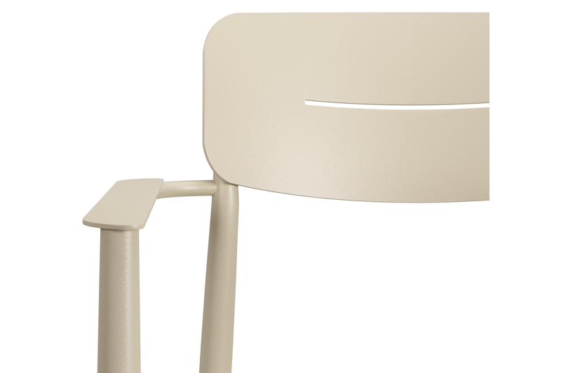 Mosa bootvormige tuinset in beige aluminium en sintered stone crema minerale met 6 Cosa tuinstoelen