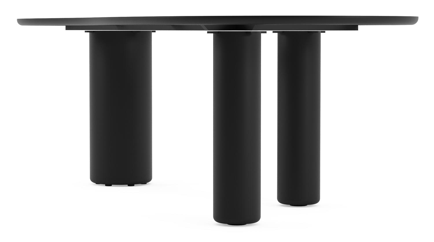 Table de jardin Amico organique en aluminium noir et céramique pleine Colorado Dunes - Lg. 240 x Lrg. 110 x Haut. 73.5 cm
