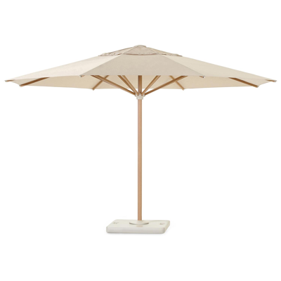 Solino staanparasol in  aluminium met beige all weather sunbrella® premium parasoldoek - Dia. 400 cm (met voet)