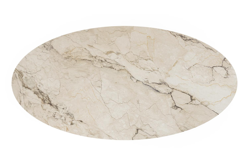 Fano tuintafel ovaal in wit aluminium en volkeramiek colorado dunes - L 290 x B 148 x H 75 cm