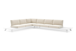 3-zit hoek links/rechts + 3-zit + zijtafels