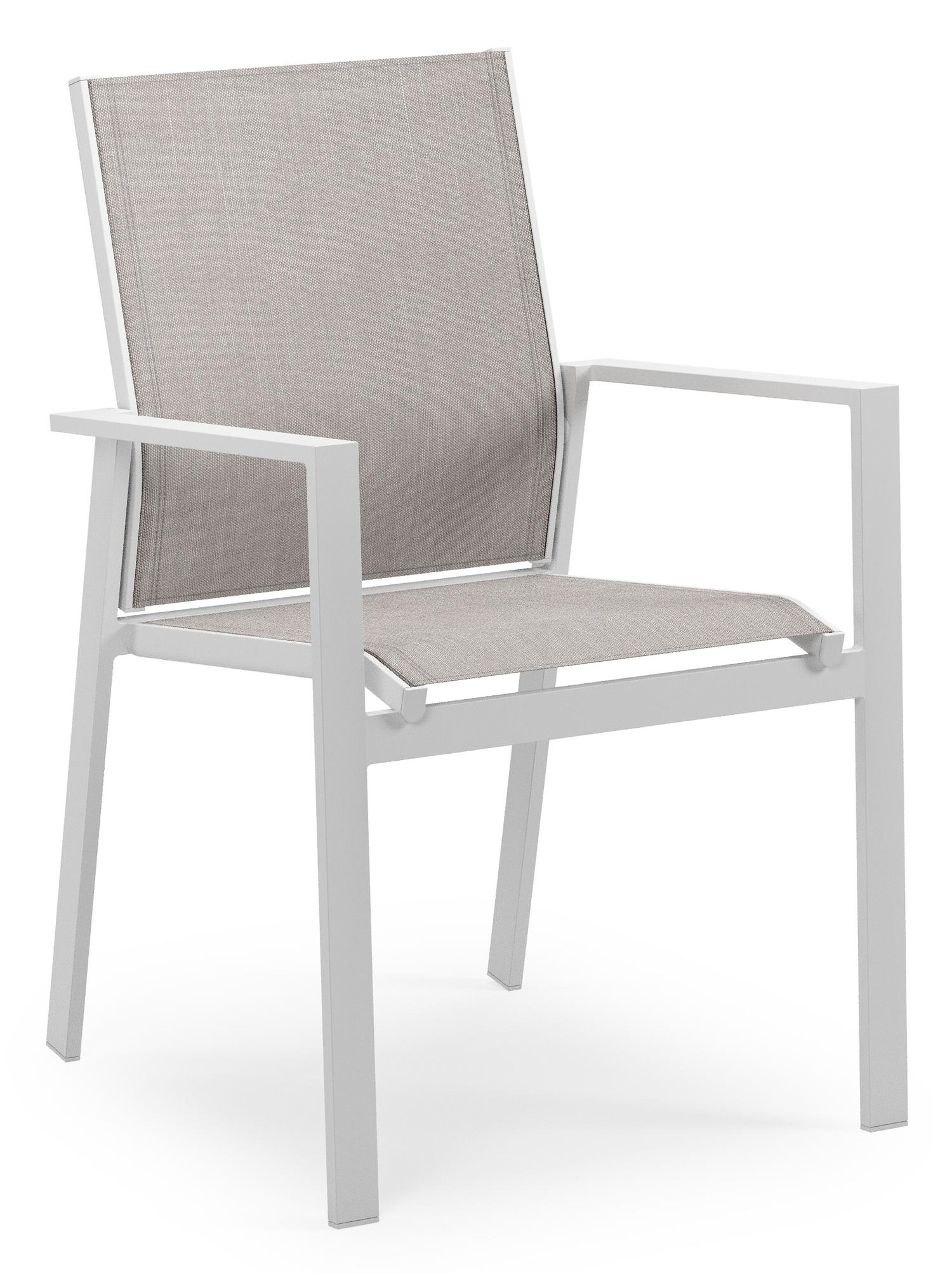Alora tuinset in wit aluminium en grijs sintered stone met 8 Bahia tuinstoelen