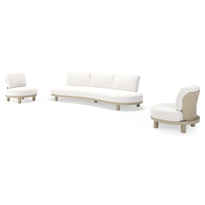 Donato loungeset in beige aluminium met all weather solica Soul Optik kussen