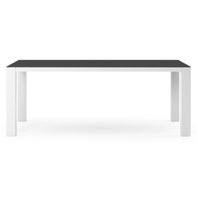 Nano tuintafel rechthoekig in wit aluminium en volkeramiek Nero Black - L 200 x B 100 x H 75 cm