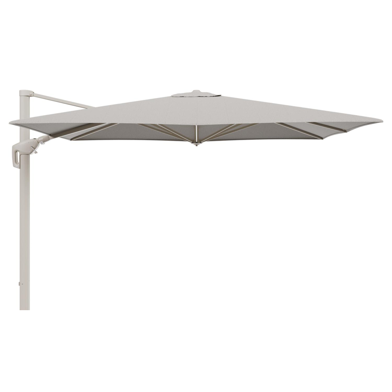 Parasol pendant Minore avec fonction tilt en aluminium beige et toile de parasol All Weather Solica Firenze Sand - Lg.1 280 Lg.2 370 cm (sans pied de parasol)