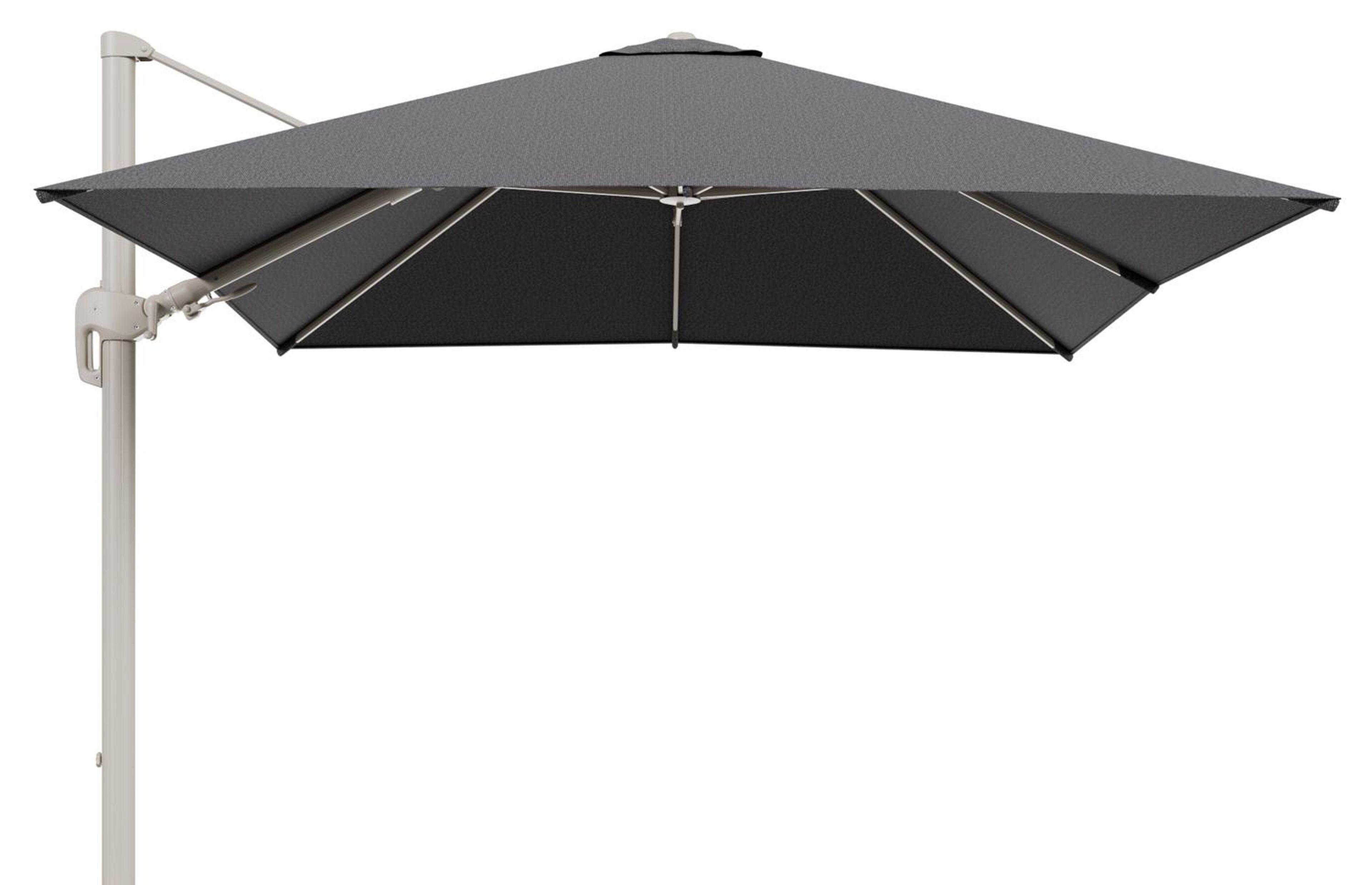 Rufina zweefparasol tiltfunctie in beige aluminium en parasoldoek in All Weather Solica Firenze Tunder  - L1 300 x L2 300 cm (zonder voet) (zonder voet)