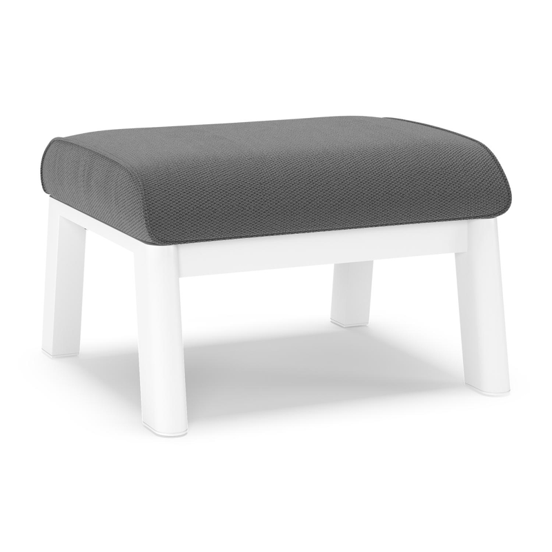 Cirello poef in wit aluminium met lopi shadow all weather sunbrella® luxe kussen