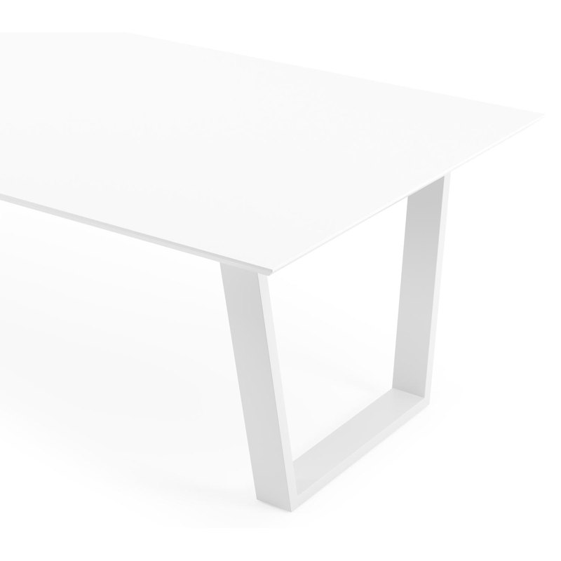 Pagino tuintafel in wit aluminium en volkeramiek arctic white - L 280 x B 110 x H 74,5 cm