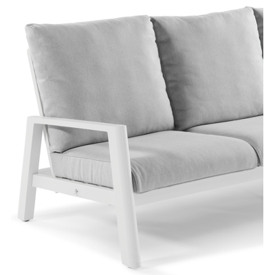 Cirello loungeset met verstelbare rugleuning in wit aluminium met zori sake all weather sunbrella® luxe kussens