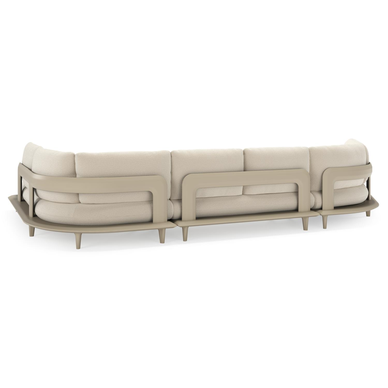 Bomero loungehoek in beige aluminium met althea off white all weather cosytica kussen