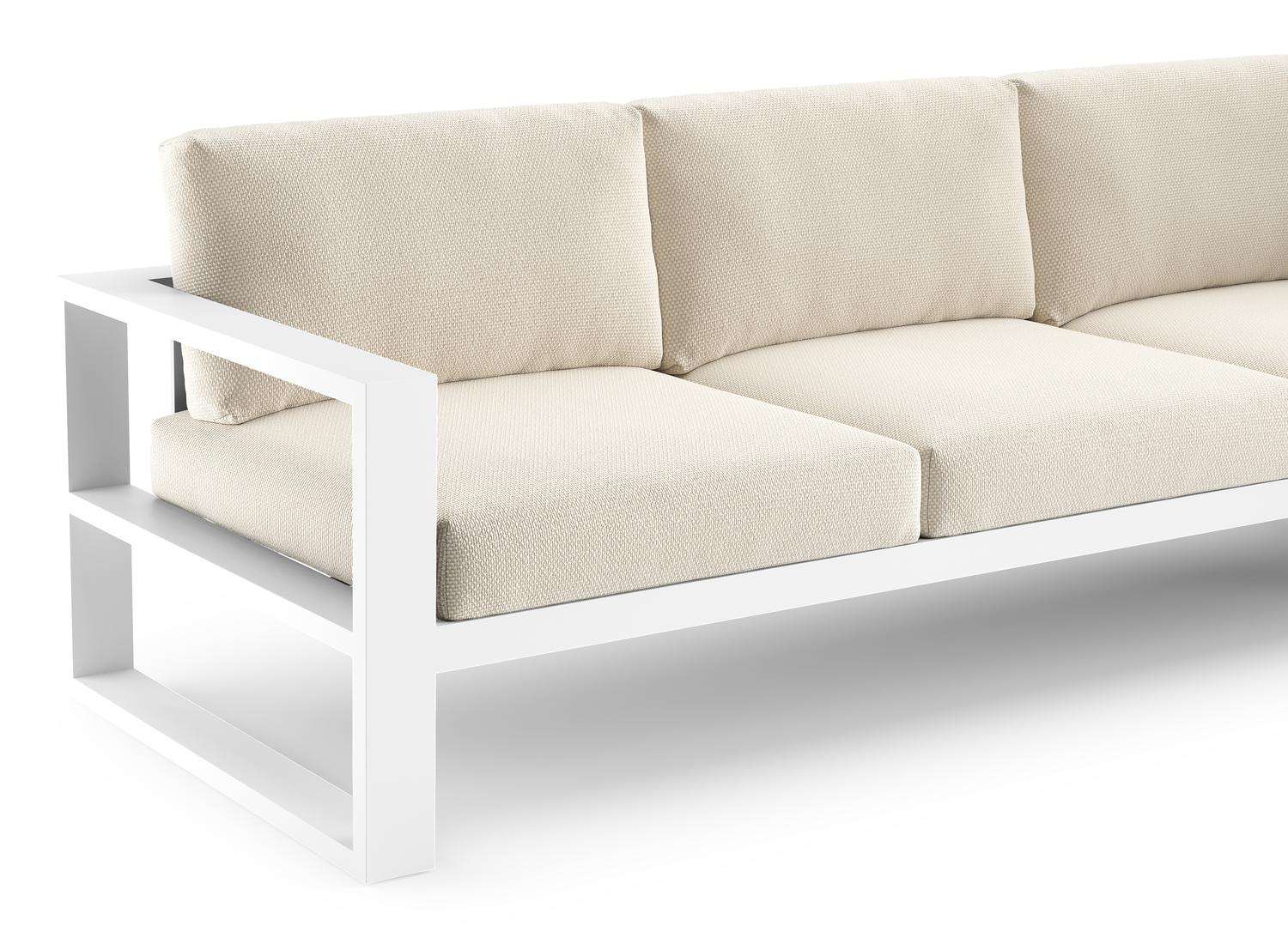 Verato loungebank in wit aluminium met althea off white all weather cosytica kussen