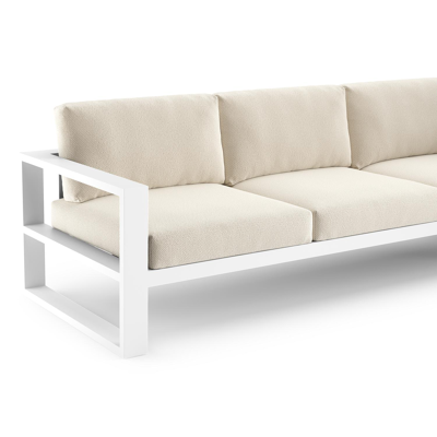 Canapé de jardin Verato en aluminium blanc et coussins en all weather cosytica althea off white