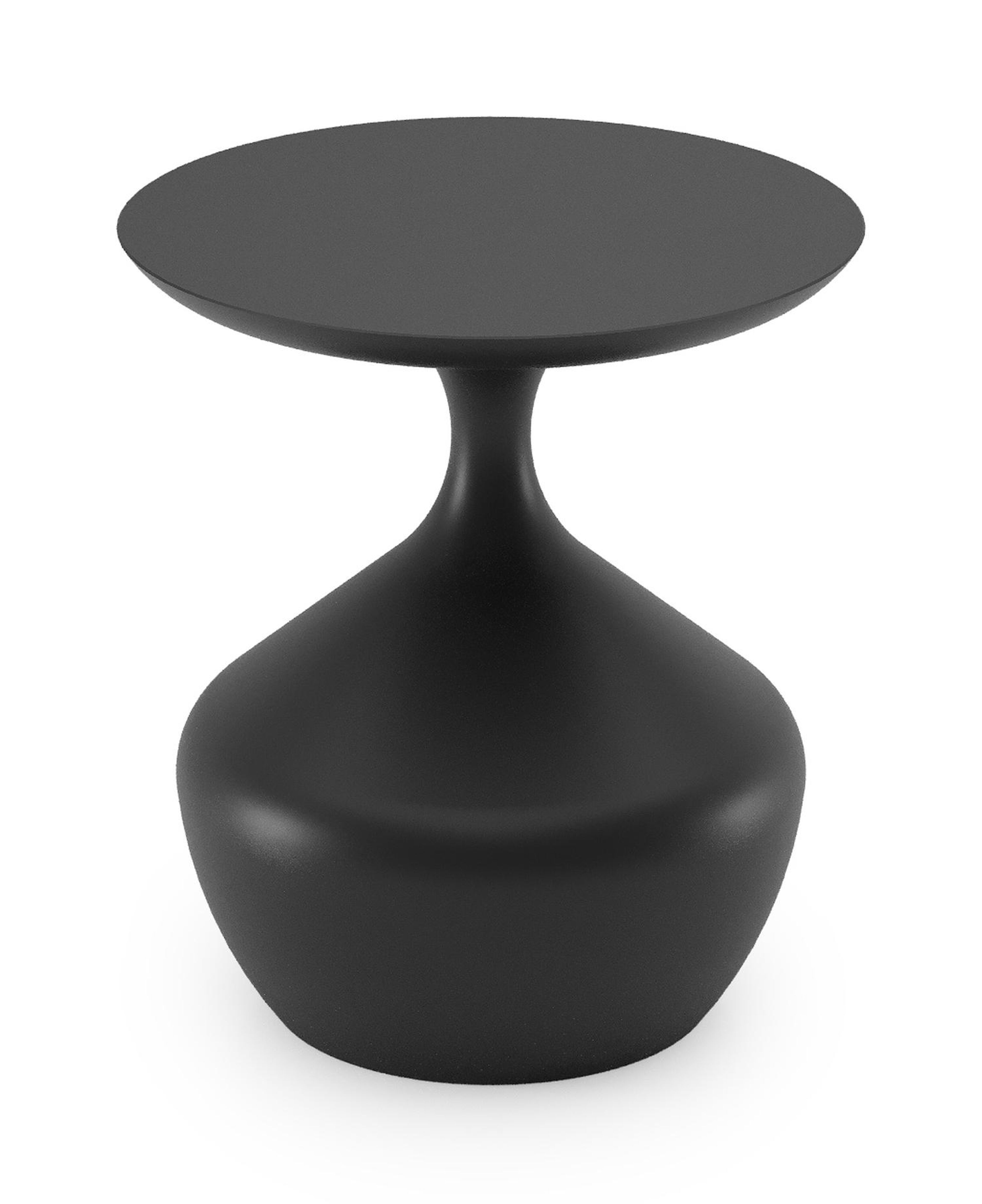 Table d'appoint Bomero en aluminium noir - Diam. 48 x Haut. 50 cm