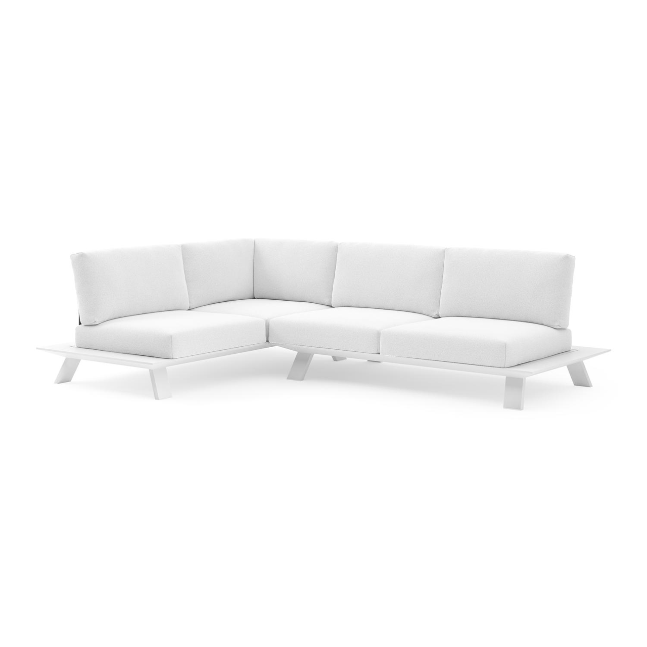 Cesano loungehoek in wit aluminium met ego birch all weather Solica kussen