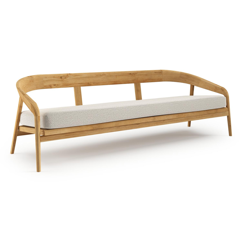 Lacrima loungebank in teak met firenze natural all weather Solica kussen