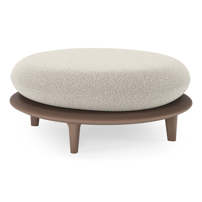 Bomero poef in taupe aluminium met firenze sand all weather solica kussen