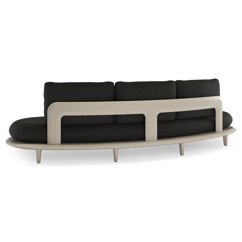 Bomero loungebank in beige aluminium met heritage char all weather sunbrella® luxe kussen