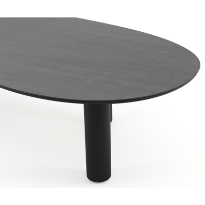 Amico tuintafel organisch in zwart aluminium en volkeramiek Basalt Black - L 320 x B 145 x H 73.5 cm