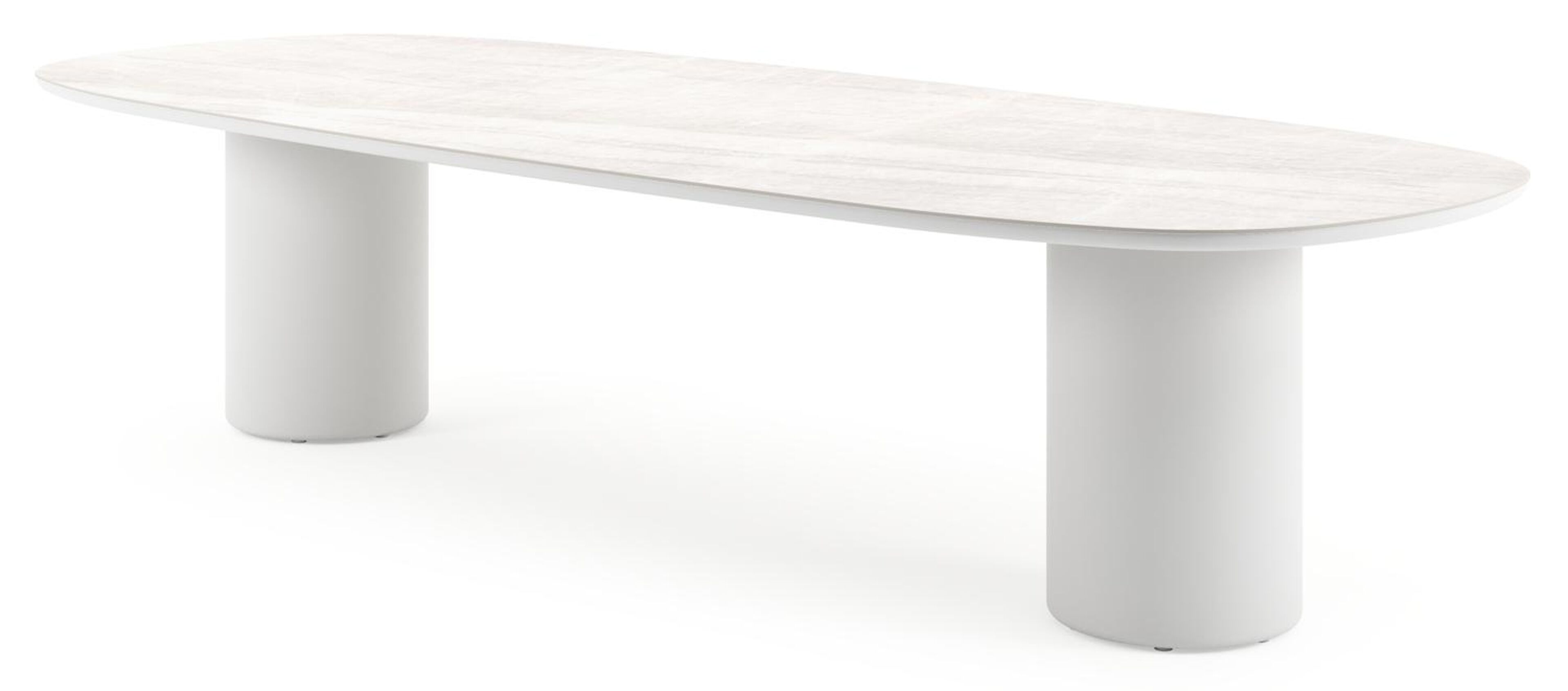 Amico tuintafel bombo in wit aluminium en volkeramiek Taj Mahal - L 320 x B 130 x H 73.5 cm