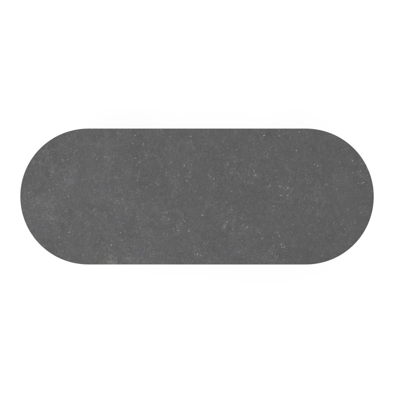 Table de jardin Donato en aluminium noir et céramique pleine aspen grey - Lg 260 x Larg. 100 x H 74 cm