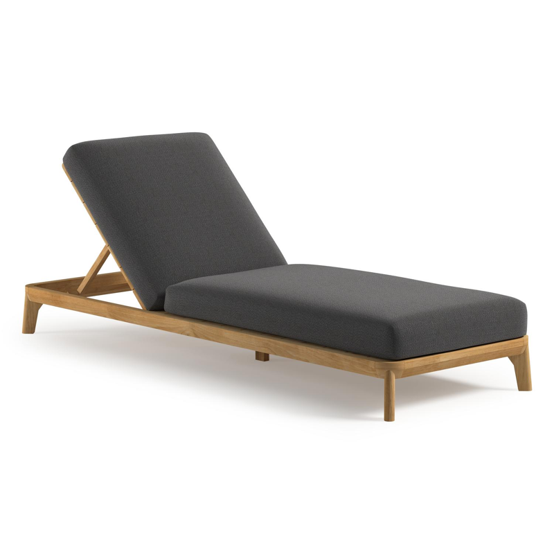 Orso verstelbaar ligbed in teak met savane tornado all weather Sunbrella® luxe kussen