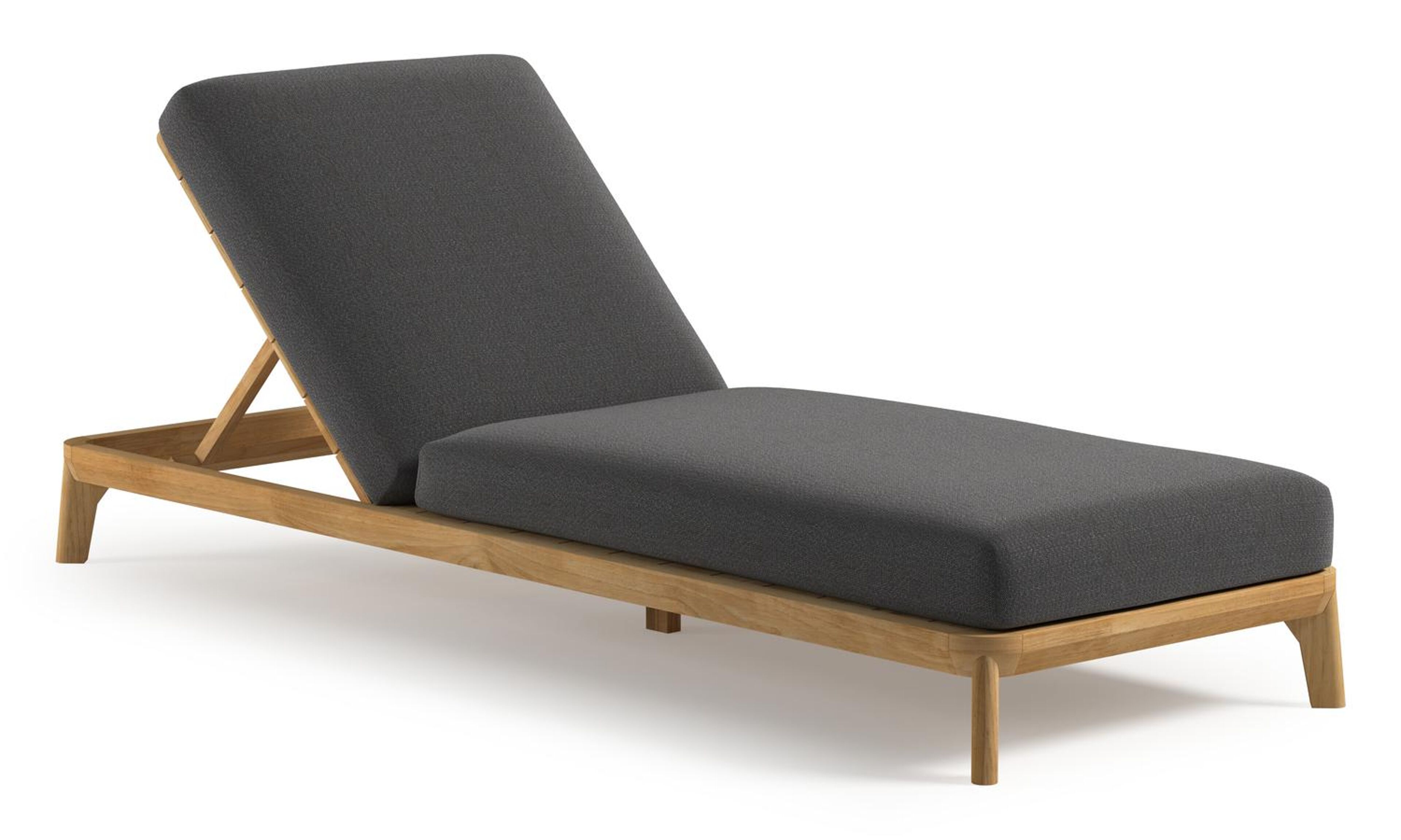 Orso verstelbaar ligbed in teak met savane tornado all weather Sunbrella® luxe kussen