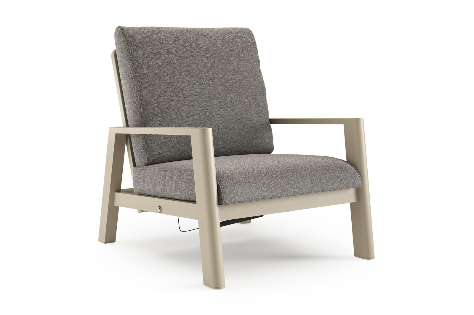 Cirello loungestoel in beige aluminium met chartres drizzle all weather sunbrella® luxe kussen