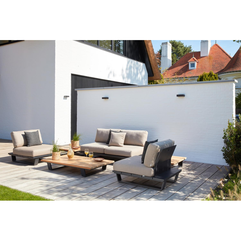 Pagino lounge 1-zit in zwart aluminium