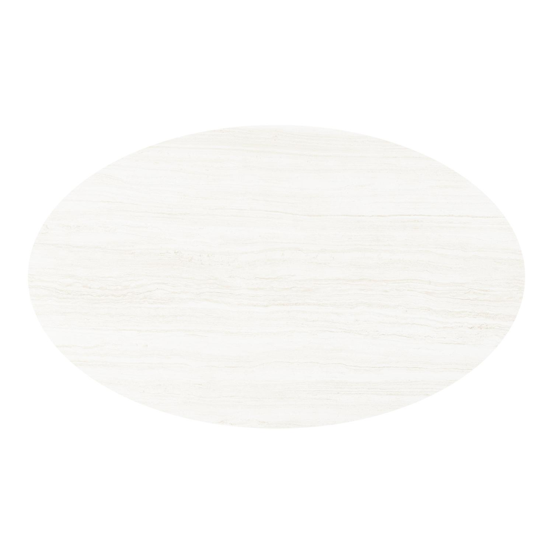 Fano tuintafel ovaal in wit aluminium en volkeramiek calista - L 180 x B 110 x H 75 cm