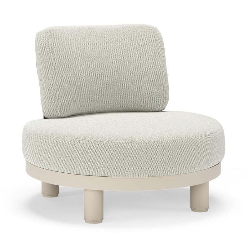 Donato loungestoel in beige aluminium met all weather sunbrella® luxe Lopi Bud kussen